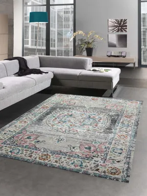 Produktbild von Teppich Outdoor Orientteppich Wohnzimmerteppich Ornamente in grau Größe - 200 x 290 cm