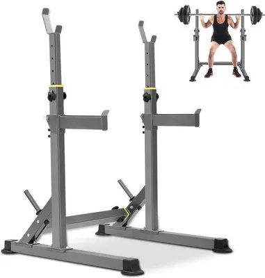 Productafbeelding van Verstelbaar Squat Rek en Haltersteun voor Krachttraining en Thuissportschool - Draagbaar