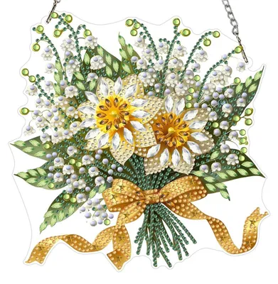 Productafbeelding van Diamantverfijning, narcissen, bloemen, hangende decoratie, knutselset voor volwassenen