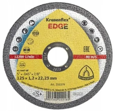 Image de Disque à tronçonner pour métal et acier 125 x 1,2 EDGE NOUVEAU