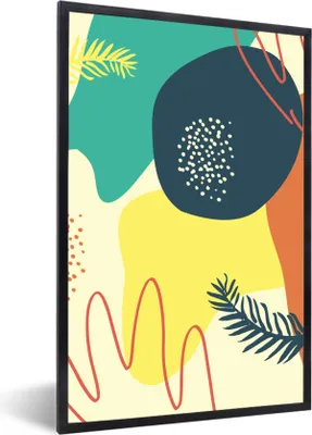 Produktbild von MuchoWow® Gerahmtes Poster Sommer - Abstrakt - Farben 60x90 cm - Poster mit Schwarzem Bilderrahmen Wandposter Rahmen Foto Bilder - Kunst