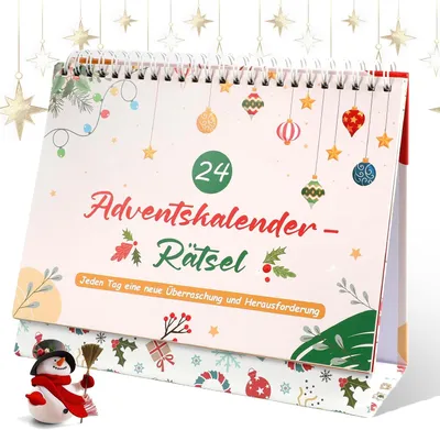 Obrázek produktu pro Adventní kalendář Puzzel pro dospělé a děti – Adventní kalendář s obrázky skřítků – Zábavný rodinný vánoční kalendář – Hádanky a zábava