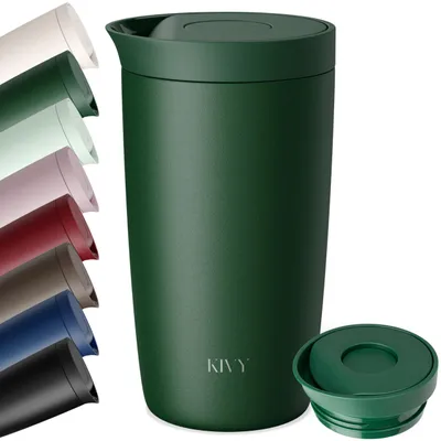 Isolierte Edelstahl-Kaffeetasse, 350 ml, dunkelgrün