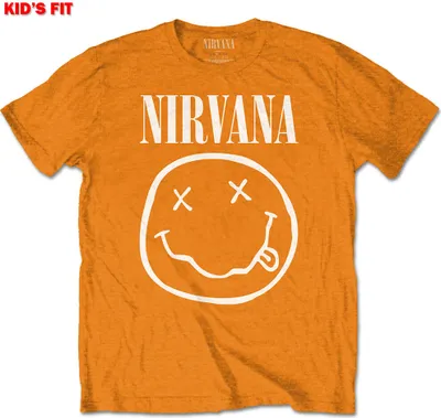Produktbild von Nirvana - Weißer Smiley Kinder 13 - 14 Jahre T-Shirt - Orange