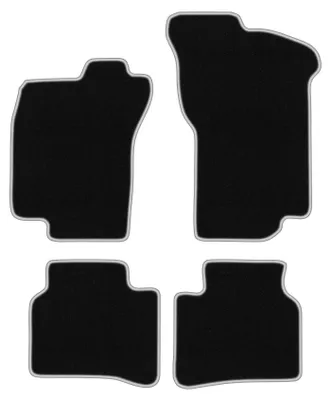 Produktbild von Fußmatten Automatten Velours Schwarz/Silber für Fiat Tipo I 1988-1995 Set 4-tlg