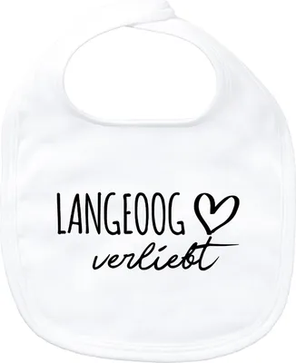 Produktbild von Huuraa Baby Lätzchen Langeoog verliebt White Klettverschluss  Baumwolle Latz Geschenkidee