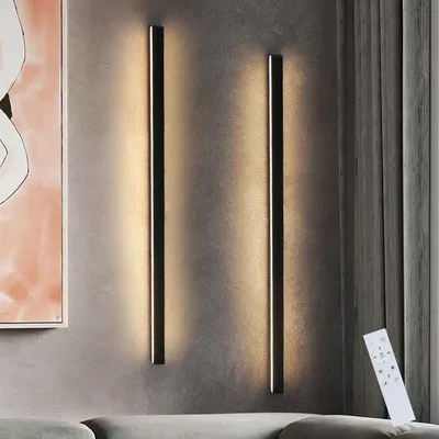Produktbild von ZMH 2er Wandlampe Led Wandleuchte Innen Schwarz Dimmbar- 100CM Modern 15W Flurlampe Up Down Treppenhauslampe Wandbeleuchtung für Flur Treppenhaus Wohnzimmer Kinderzimmer Schlafzimmer