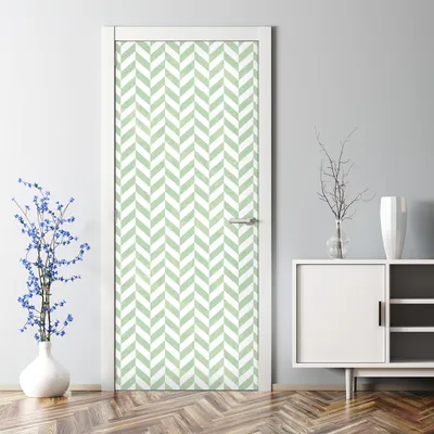 Produktbild von Dekorative Türposter Aufkleber selbstklebend Klebefolie Fischgrätenmuster 85 x 200 cm