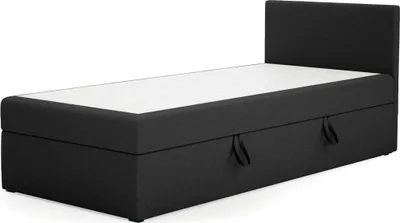 Produktbild von FEDVE Boxspringbett Verdig Mini Basic Jugendbett Bettkasten Seite: Rechts 100x200 cm Schwarz (Lux 23)
