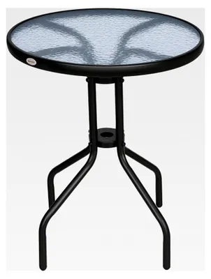 Produktbild von Gartentisch Balkontisch Bistrotisch Glastisch Beistelltisch Metall mit Sicherheitsglas ∅60xH70cm