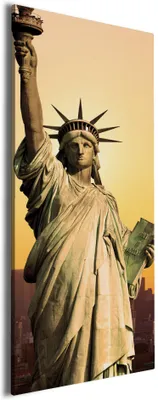Produktbild von Wallario Premium Leinwandbild Freiheitsstatue New York in Größe 30 x 75 cm