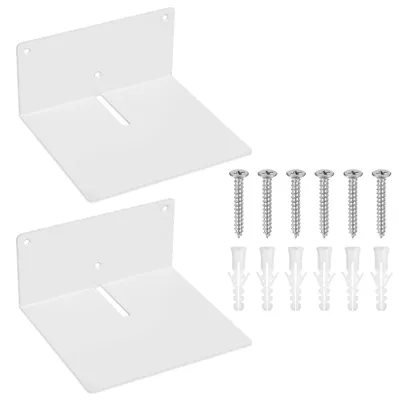 Image de 2 petites étagères murales, étagère murale invisible, petites étagères flottantes, étagère murale en métal, étagère murale flottante pour chambre, bureau, cuisine (blanc 170 x 150 x 80 mm)
