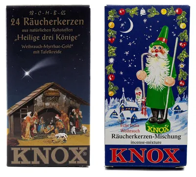 Produktbild von KNOX - 2er Set Räucherkerzen Weihnachtsmischung / Heil. 3 Könige - Inhalt jeweils 24 Stück, Größe M (Standard)