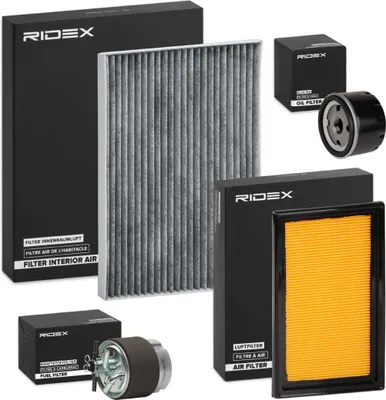 Produktbild von RIDEX Filterset Inspektionspaket Filtersatz für NISSAN Qashqai / Qashqai +2 I (J10, NJ10) NV200 / Evalia Bus