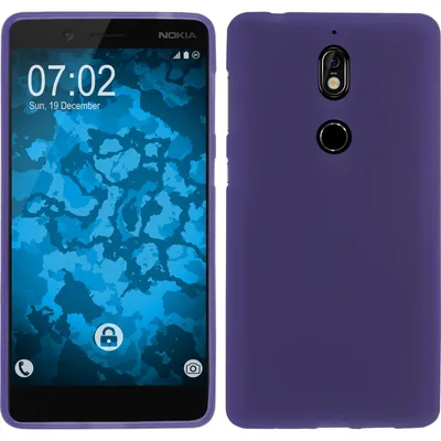 Produktbild von PhoneNatic Case kompatibel mit  Nokia 7 - lila Silikon Hülle matt Cover