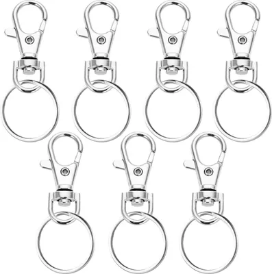 Produktbild von 7 Stücke Schlüsselring Karabiner, Schlüsselanhänger Ringe, Clip Haken, Schwenk 360? Drehbar, für DIY, Basteln