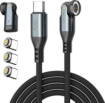 Produktbild von 4smarts 541237, 1,8 m, USB C, USB C, 0,48 Gbit/s, Schwarz, Grau