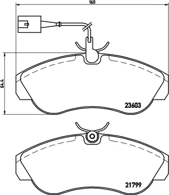Produktbild von Brembo Bremsbelagsatz, Scheibenbremse Vorderachse P 23 084