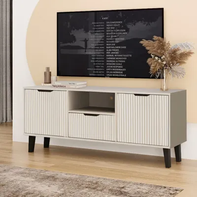 Image de Meuble TV SITIVE SLIM - cachemire / noir