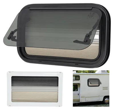 Obrázek produktu pro Výsuvné okno do karavanu - Černá/Bílá - 500 x 300 mm