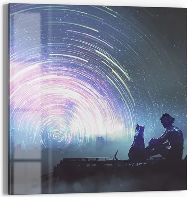 Produktbild von DEQORI Magnettafel Glas 30x30 cm 'Sternenkomplizen' beschreibbar Whiteboard Pinnwand Küche