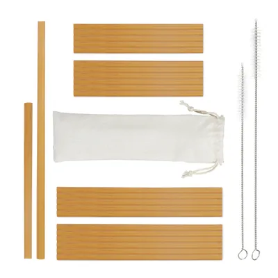 Produktbild von relaxdays Bambus Strohhalme 24er Set