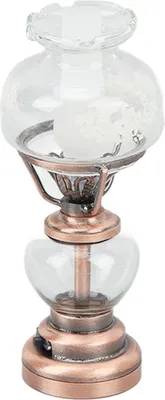 Produktbild von Puppenhaus-Kerzenlampe im Maßstab 1:12, batteriebetrieben, Vintage, dekorative Miniatur-Leuchte, Bronze