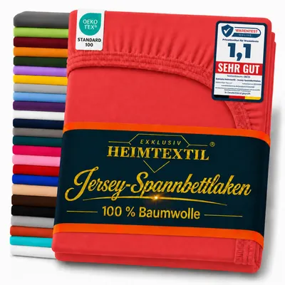 Produktbild von EXKLUSIV HEIMTEXTIL Jersey Spannbettlaken 60 x 120 - 70 x 140 cm Rot