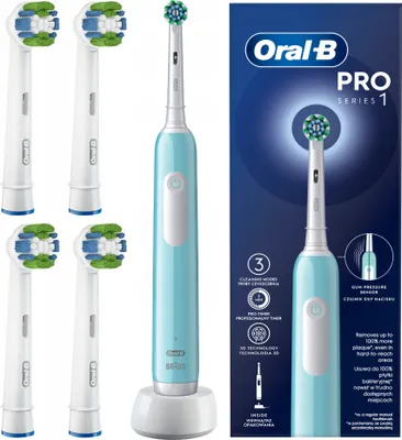 Produktbild von Oral-B | Elektrische Zahnbürste - Pro Series 1 - Blau - 3 Reinigungsmodi - Inklusive 4 Aufsätze