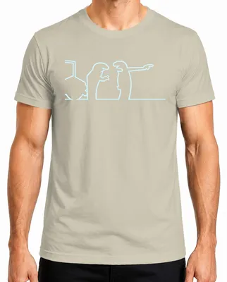 Productafbeelding van La Linea Strichmännchen Balum Cavandoli, animatiefilm, Osvaldo, heren T-shirt, naturel, maat L