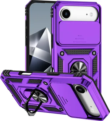 Obrázek produktu pro Pouzdro pro iPhone Air dvouvrstvé pouzdro s posuvným krytem kamery a prstencovým stojánkem Fialová