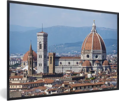 Produktbild von MuchoWow® Gerahmtes Poster Florenz - Kathedrale - Stadt 90x60 cm - Poster mit Schwarzem Bilderrahmen Wandposter Rahmen Foto Bilder - Fotorahmen - Foto-Plakat