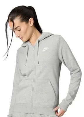 Obrázek produktu pro Mikina Nike Team Club s kapucí a celopáskovým zipem, dámská, barva: tmavě šedá