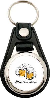 Produktbild von Huuraa Schlüsselanhänger Musikmeister Schützenfest Metall mit Kunstleder Schlüsselring Einkaufswagenchip Geschenkidee