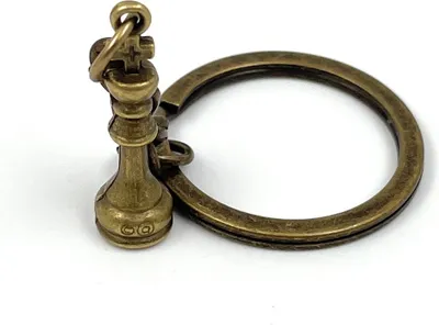 Zdjęcie produktu dla Onwomania figurka króla szachów brelok do kluczy metalowy talizman w aluminiowym pudełku, idealny na prezent