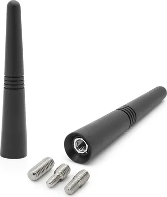 Produktbild von KFZ PKW Auto 9cm Gummi Dach Kurz Stab Antenne Gewinde Adapter M4 M5 M6 Radio