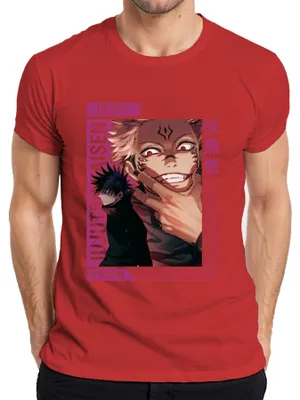 Immagine prodotto di Maglietta da uomo Jujutsu Kaisen Sukuna Megumi Anime Maledizione Estetica Regalo Triste, Rosso, L