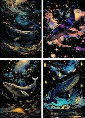 Image de Cartes à gratter "Ocean Adventure" dans le noir (4 pièces) 30x21 cm
