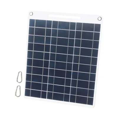 Obrázok produktu pre 13 W 5 V solárny panel s dvojitým USB portom, 2 ks karabín, polykryštalická kremíková solárna bunka pre outdoorové aktivity, ako je kempovanie, lezenie, turistika, cestovanie, kompatibilný so smartfónmi iPhone