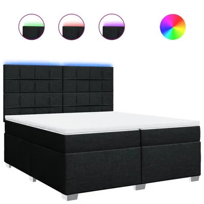 Produktbild von Boxspringbett mit Matratze Schwarz 200x200 cm Stoff