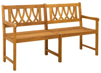 Image de Banc d'extérieur vidaXL Naturel 150 x 55,5 x 90 cm en bois massif d'acacia