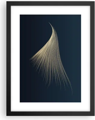 Produktbild von Gerahmtes Poster - Schwarzer Rahmen - Golden Borsten Abstraktion - 30x40 cm - Wand Bild - Wanddeko - Wandbilder - Kunstposter - Wandposter - Bilderrahmen - Bilder - Kunstdruck - P2BPA30x40-4734