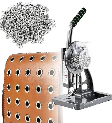 Imagen del producto de Prensa de ojales semiautomática, herramienta de perforación manual con 200 ojales de 5,5 mm