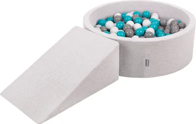 Produktbild von KiddyMoon Spielplatz Aus Schaumstoff Mit 100 Bälle 7cm Hindernisläufen Rund Bällebad Mit Zwickel Element Für Babys Und Kinder