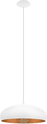 Produktbild von MOGANO 1 Hängeleuchte Hängelampe Pendellampe Pendelleuchte - H110 x Ø40 cm - weiß, kupfer - 1X60W exkl. - IP20