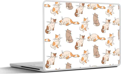 Produktbild von MuchoWow® Laptop Aufkleber Sticker Cover Muster - Katze - Kätzchen - Jungen - Mädchen - Kinder - Kinder 30x22 cm - Laptop-Sticker
