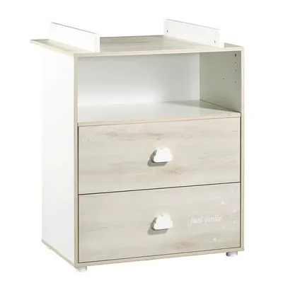Produktbild von Wickelkommode „Smile“, Esche, Buche, 2 Schubladen