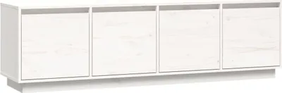 Produktbild von TV-Schrank Weiß 156x37x45 cm Massivholz Kiefer