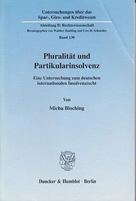 Zdjęcie produktu dla Bloching, M: Pluralität und Partikularinsolvenz.
