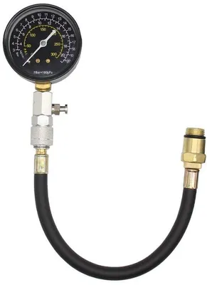 Produktbild von Handbediende Druckprüfgerät 0-300 PSI - Motorzylindendruckmesser - Prüfgerät für Werkzeug - Metalldraht 14/18 mm - Einfaches Handling - Mit Luftventil und Rückschaltknopf - Druckmesser